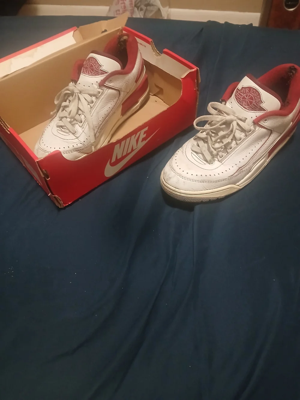 Nike Air Jordan White and Red Sneakers